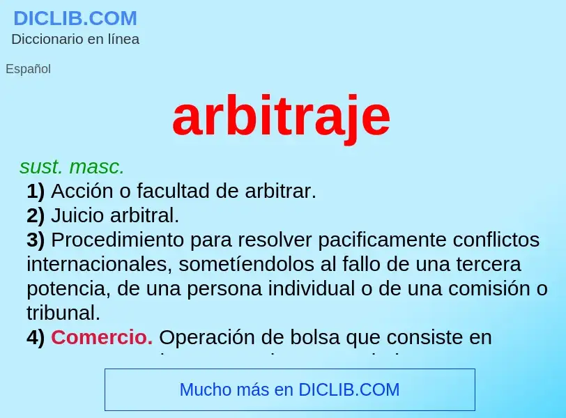 ¿Qué es arbitraje? - significado y definición