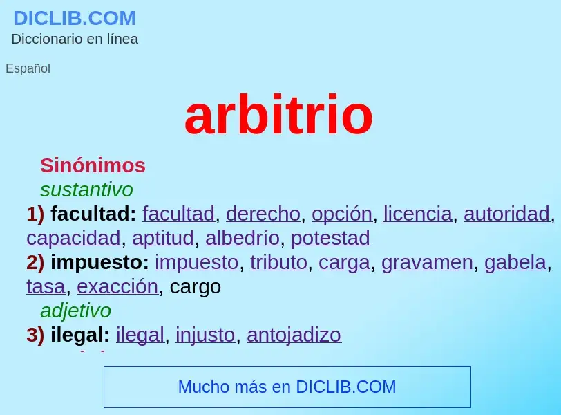 Wat is arbitrio - definition