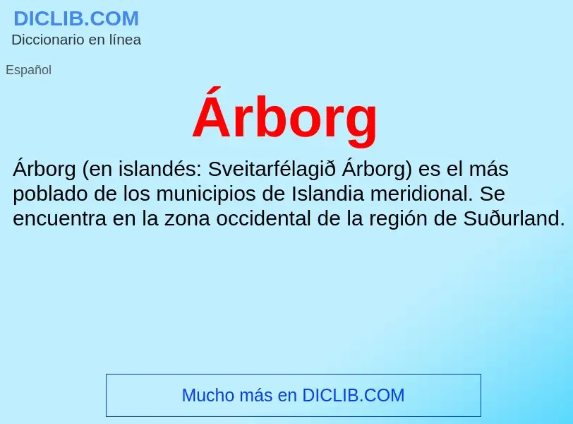 ¿Qué es Árborg? - significado y definición