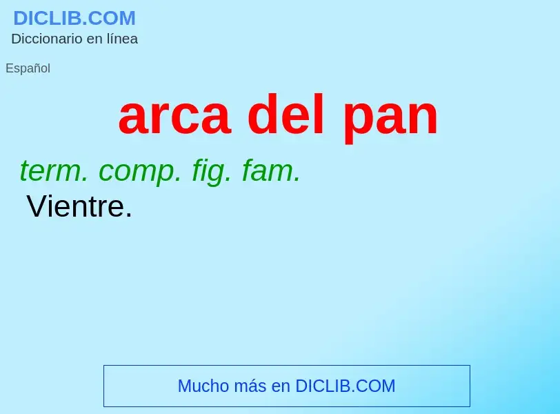 Was ist arca del pan - Definition