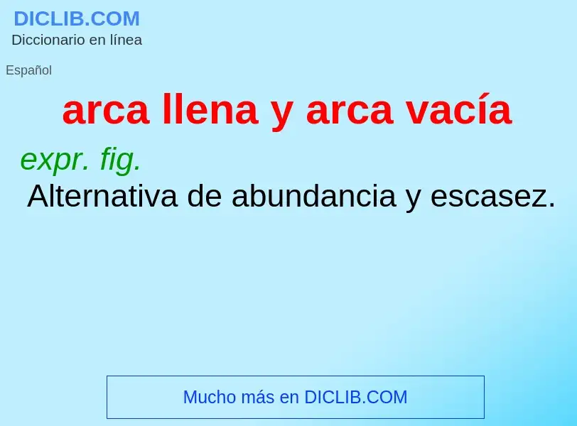 What is arca llena y arca vacía - definition