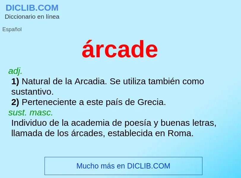 What is árcade - meaning and definition