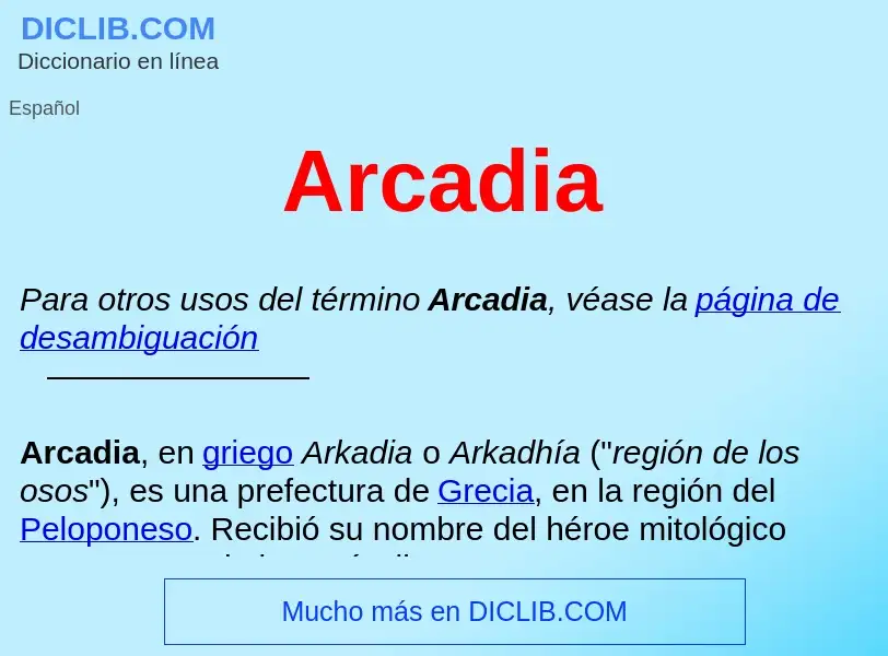 ¿Qué es Arcadia ? - significado y definición