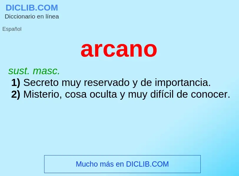 ¿Qué es arcano? - significado y definición