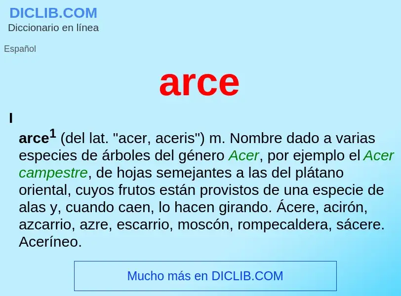 ¿Qué es arce? - significado y definición