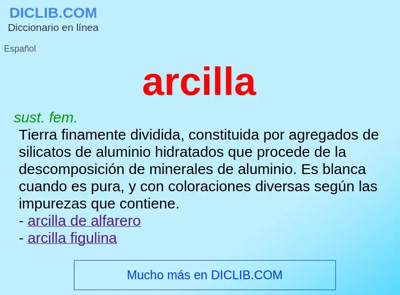 What is arcilla - meaning and definition