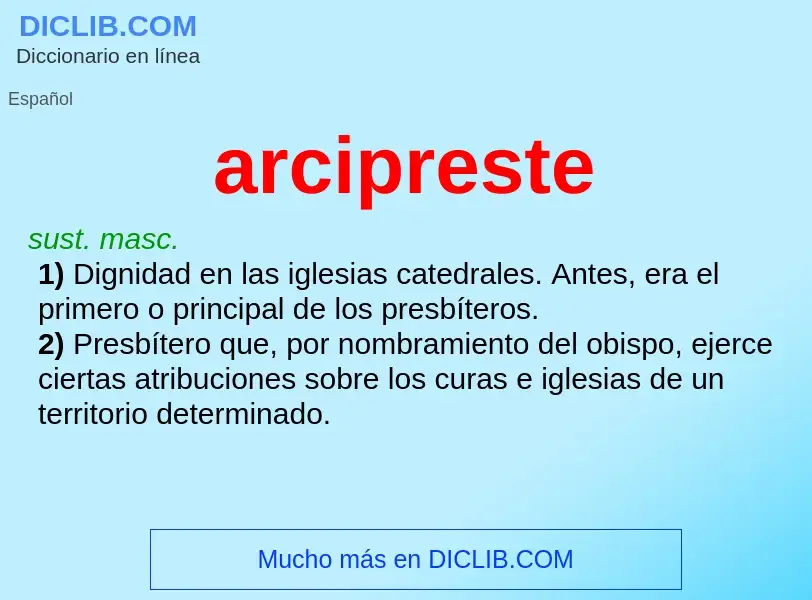 ¿Qué es arcipreste? - significado y definición