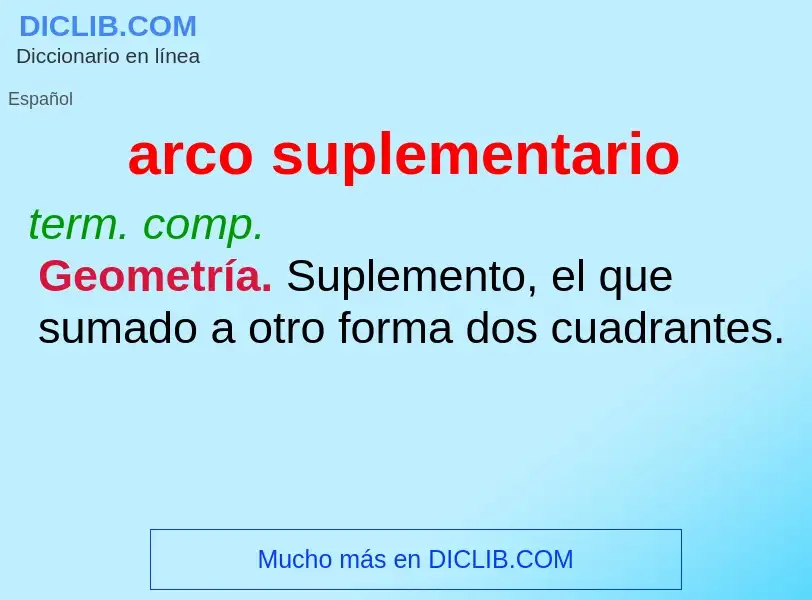 O que é arco suplementario - definição, significado, conceito