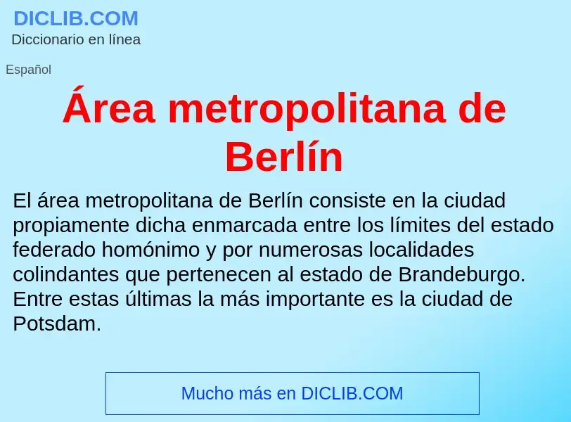 What is Área metropolitana de Berlín - definition