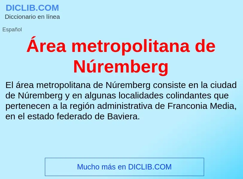 What is Área metropolitana de Núremberg - definition