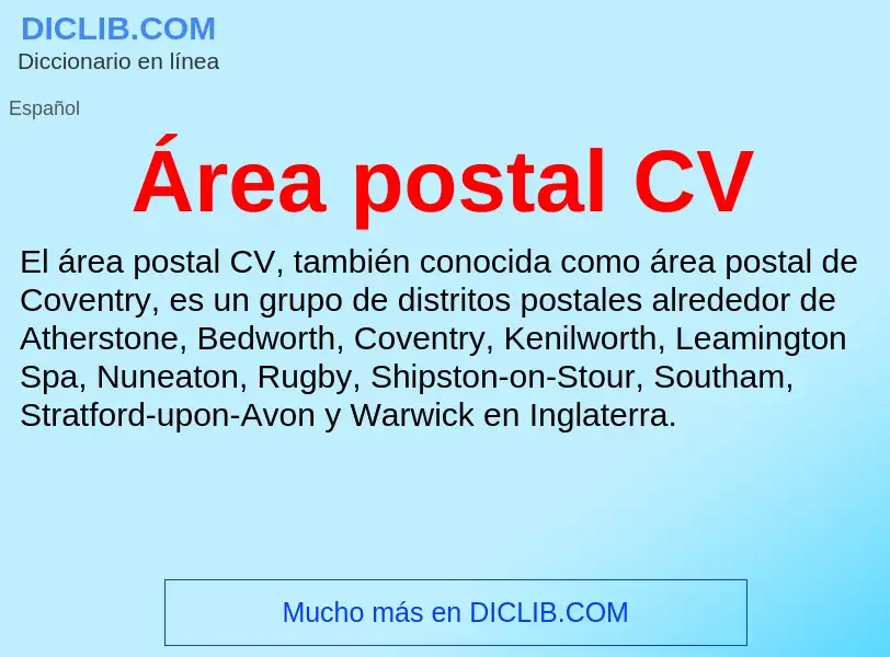 O que é Área postal CV - definição, significado, conceito