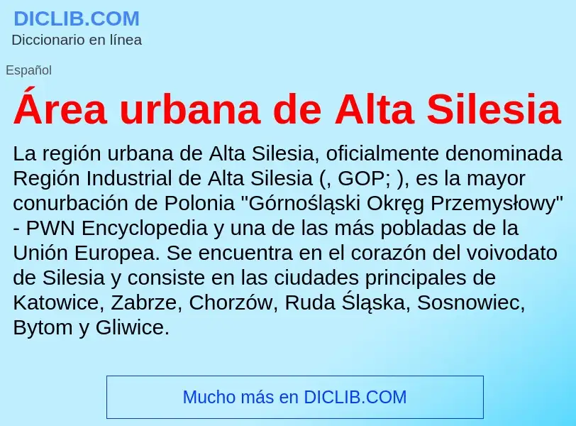 O que é Área urbana de Alta Silesia - definição, significado, conceito