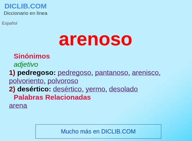 Wat is arenoso - definition