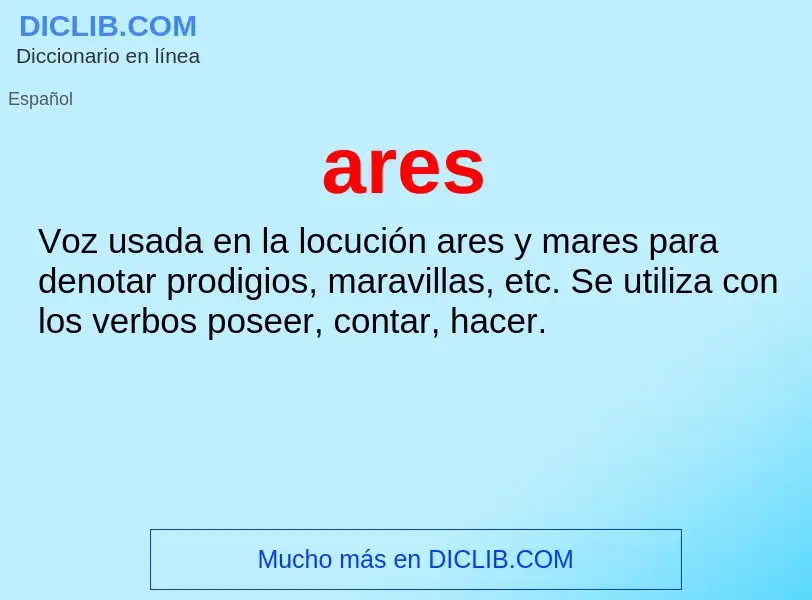 ¿Qué es ares? - significado y definición