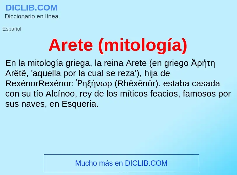 Wat is Arete (mitología) - definition