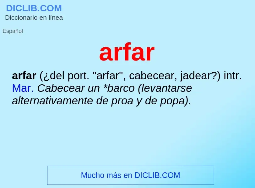 ¿Qué es arfar? - significado y definición