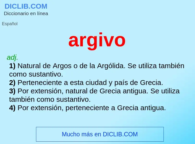 ¿Qué es argivo? - significado y definición