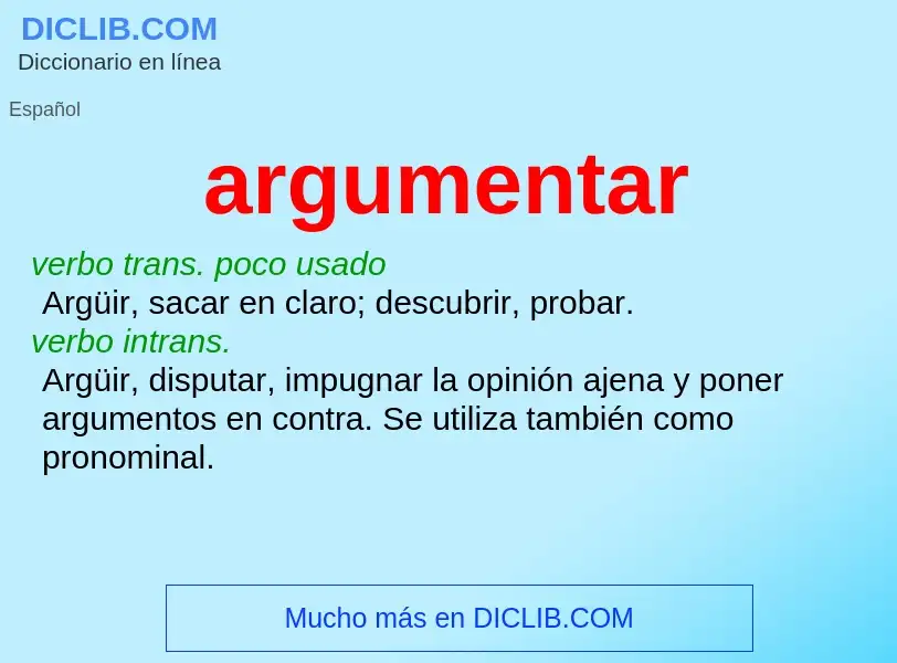 What is argumentar - meaning and definition