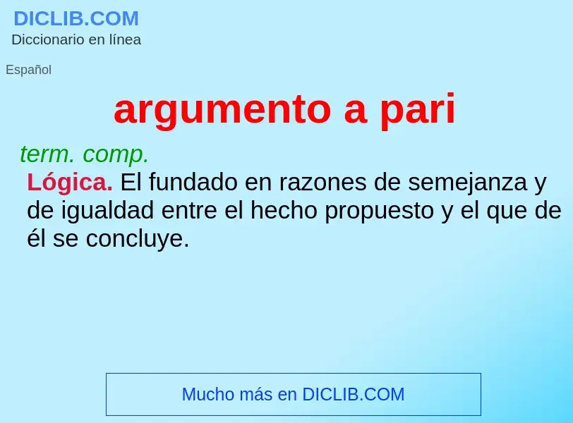 Che cos'è argumento a pari - definizione