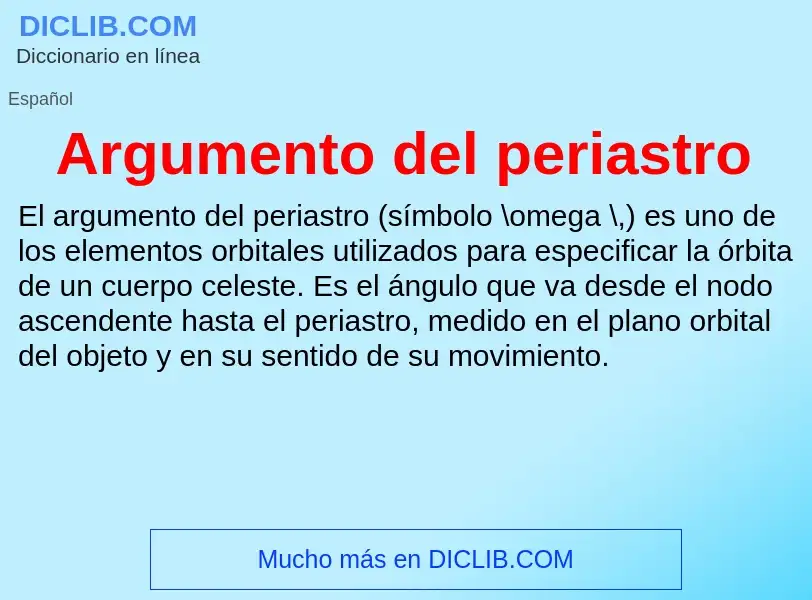 Wat is Argumento del periastro - definition