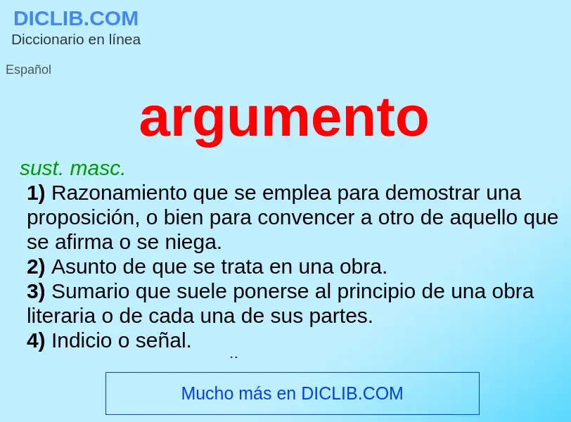 What is argumento - meaning and definition