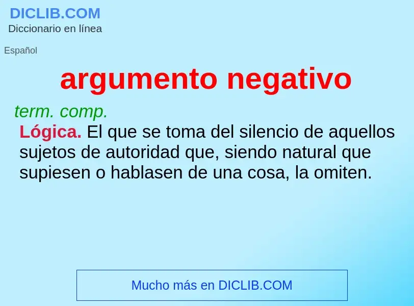 Was ist argumento negativo - Definition