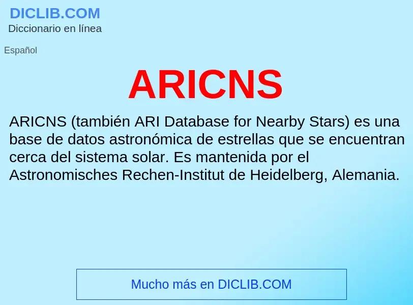 ¿Qué es ARICNS? - significado y definición