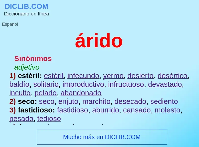 What is árido - meaning and definition