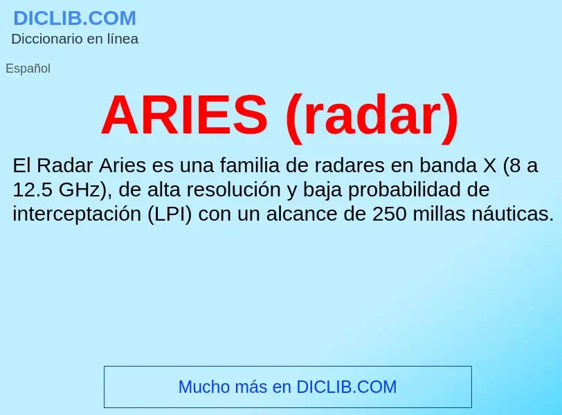 ¿Qué es ARIES (radar)? - significado y definición