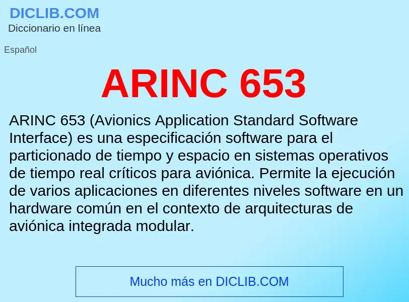 ¿Qué es ARINC 653? - significado y definición