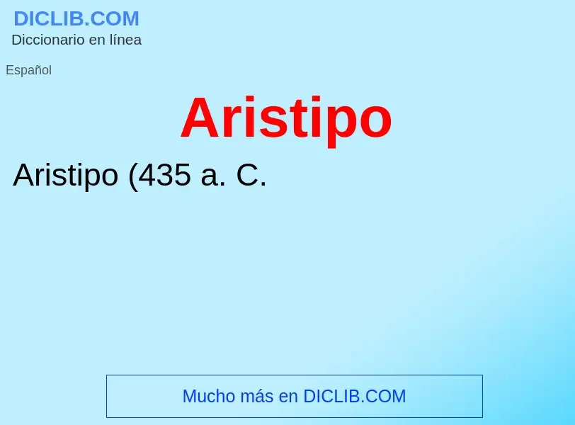 What is Aristipo - meaning and definition