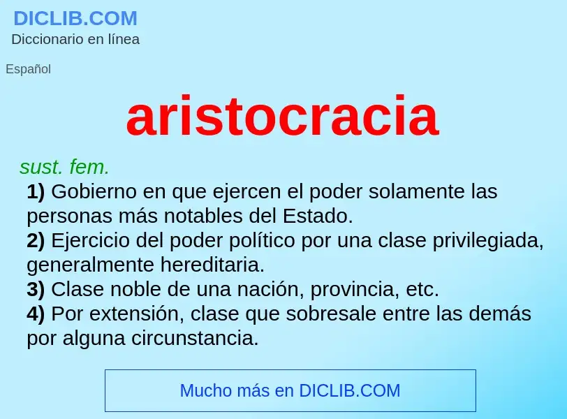 Wat is aristocracia - definition