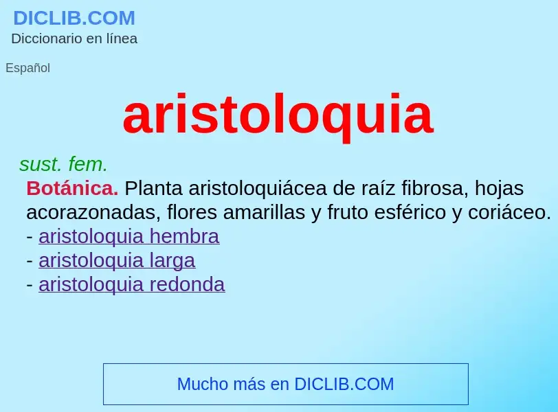 What is aristoloquia - meaning and definition