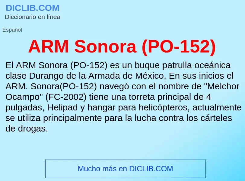 ¿Qué es ARM Sonora (PO-152)? - significado y definición