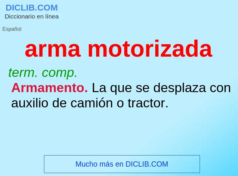 O que é arma motorizada - definição, significado, conceito