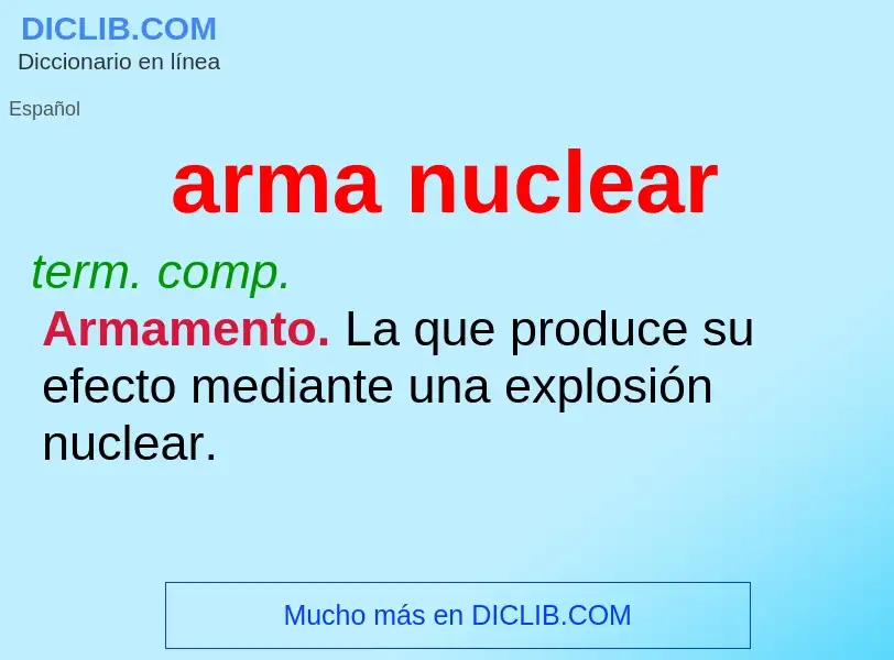 Che cos'è arma nuclear - definizione