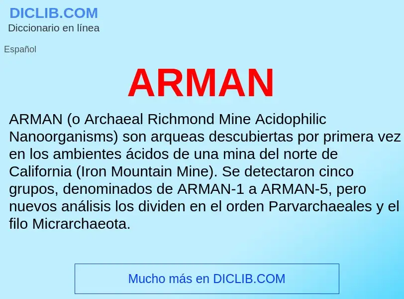 ¿Qué es ARMAN? - significado y definición