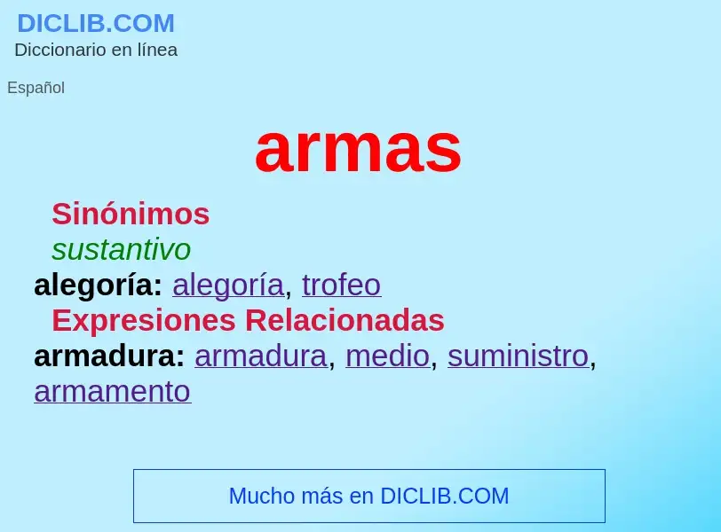 ¿Qué es armas? - significado y definición