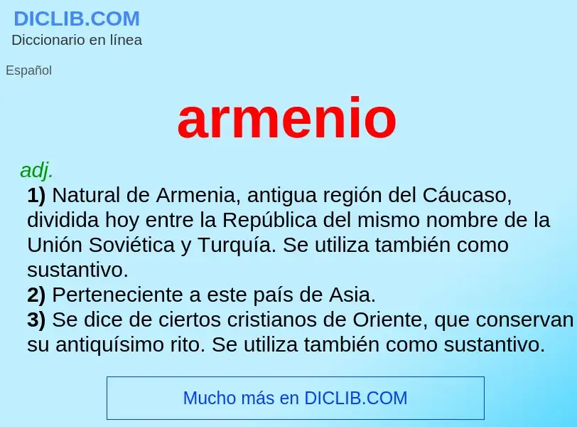 ¿Qué es armenio? - significado y definición