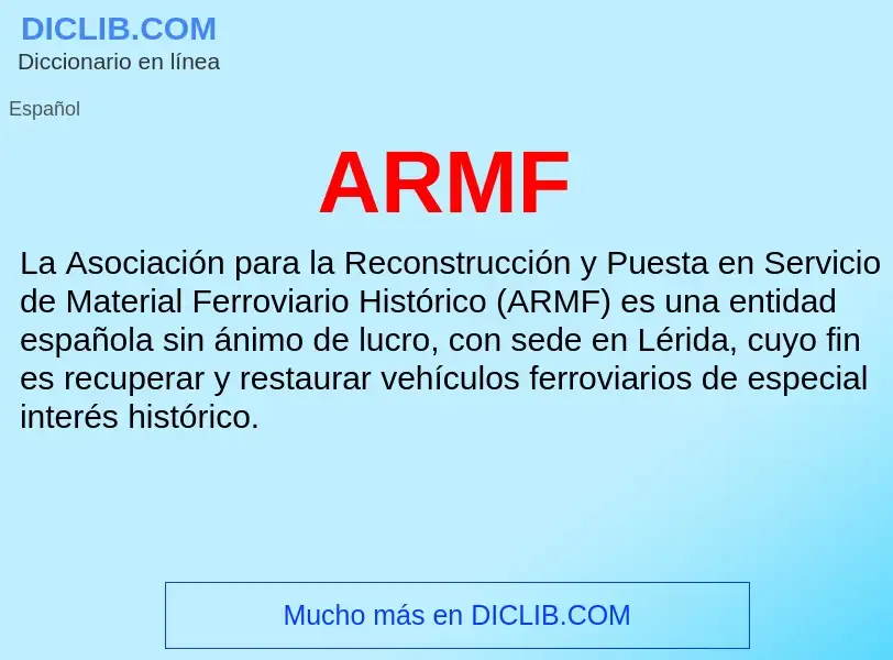 ¿Qué es ARMF? - significado y definición