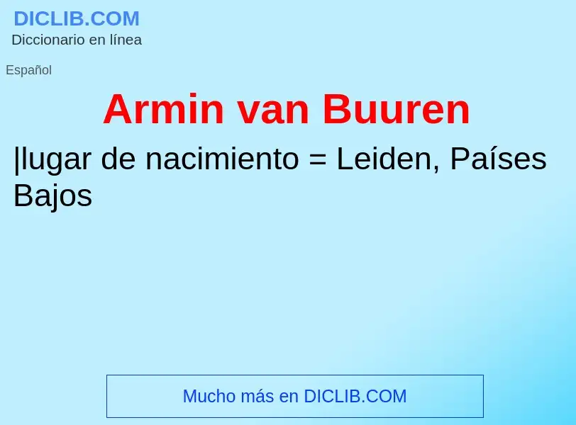 Wat is Armin van Buuren - definition