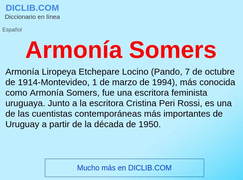 Che cos'è Armonía Somers - definizione