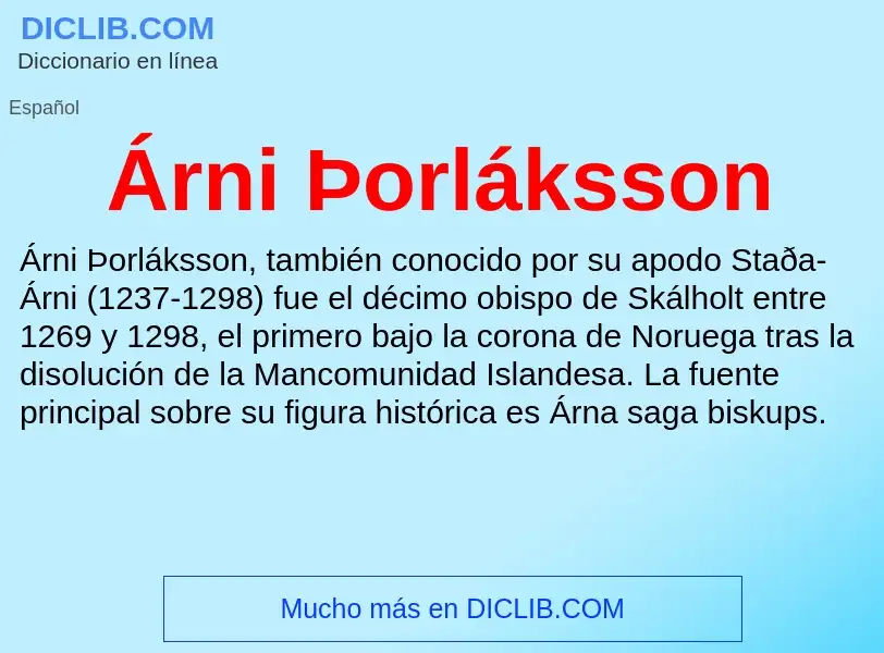 What is Árni Þorláksson - meaning and definition