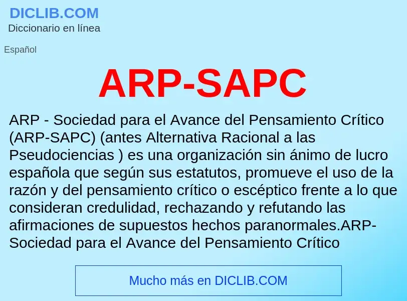 ¿Qué es ARP-SAPC? - significado y definición