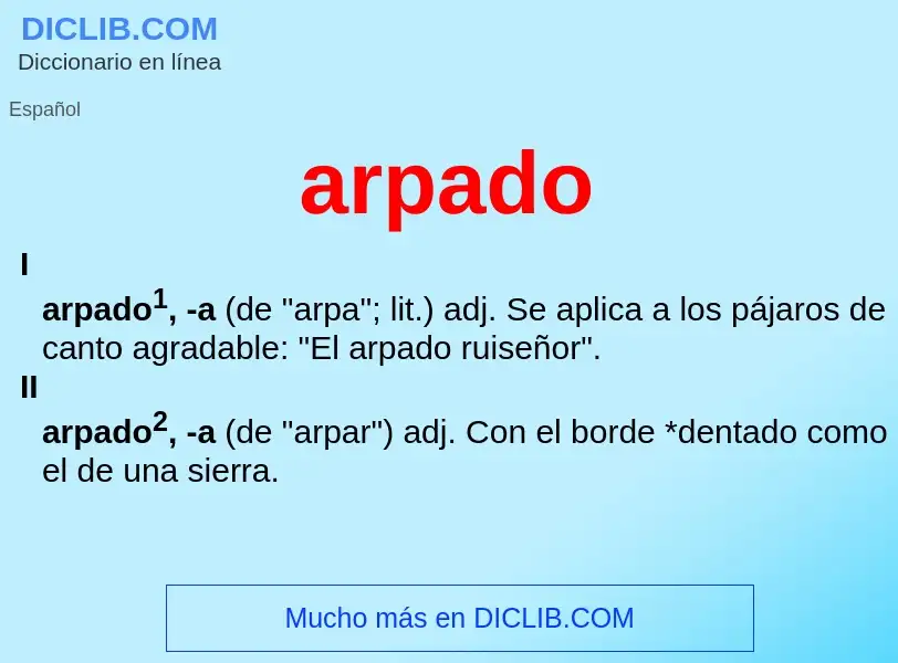 O que é arpado - definição, significado, conceito