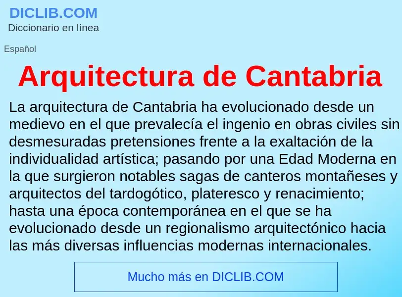 What is Arquitectura de Cantabria - meaning and definition