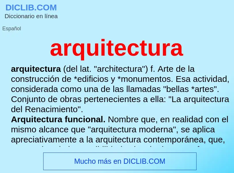 What is arquitectura - definition