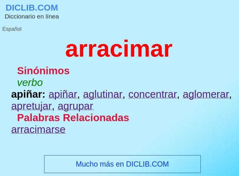 What is arracimar - meaning and definition