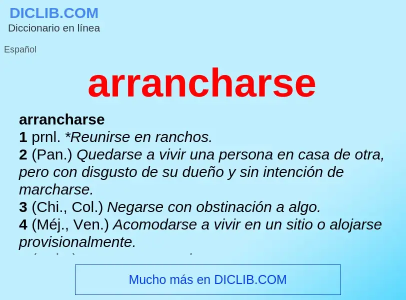 Qu'est-ce que arrancharse - définition