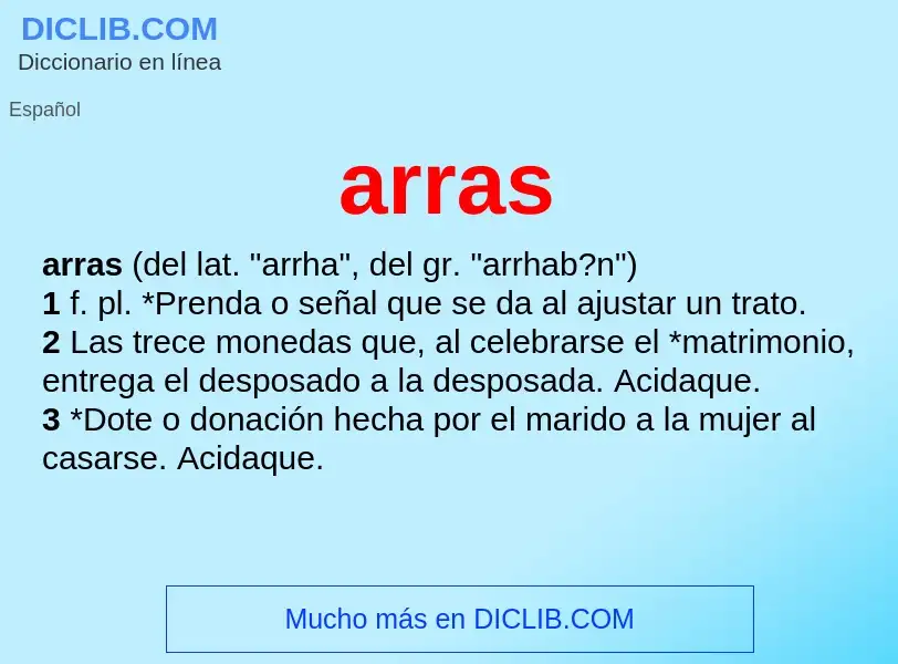 What is arras - meaning and definition